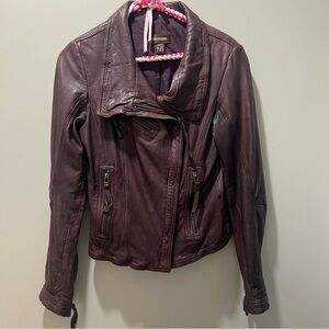 XS Women’s Eggplant Moto Leather Jacket